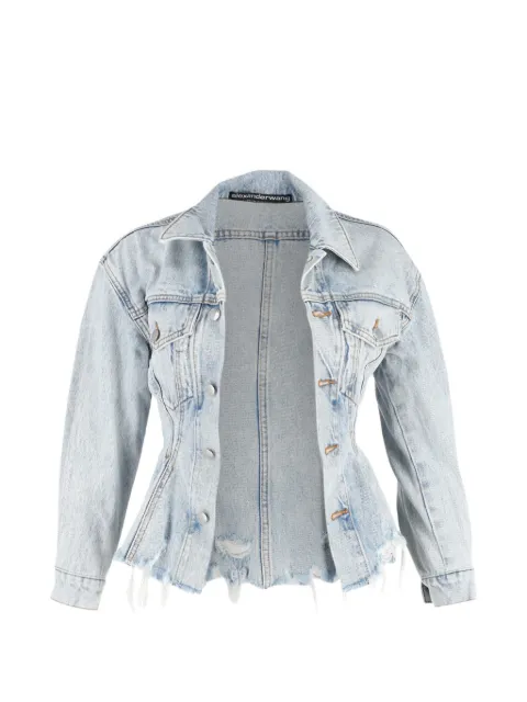 Pre-Owned Alexander Wang sculpted raw-hem denim jacket Blue NAPPUGBCL368109W