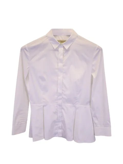Burberry Pre-Owned peplum cotton shirt White NAPPUUSCL369396W