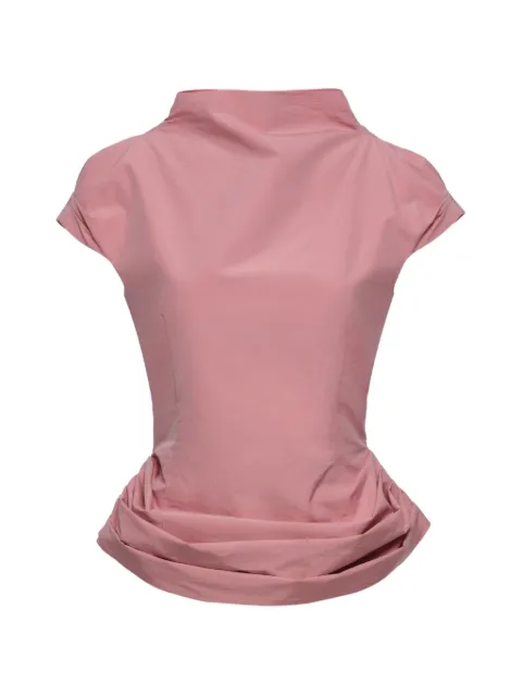 Magda Butrym draped cap-sleeve blouse Pink 178726