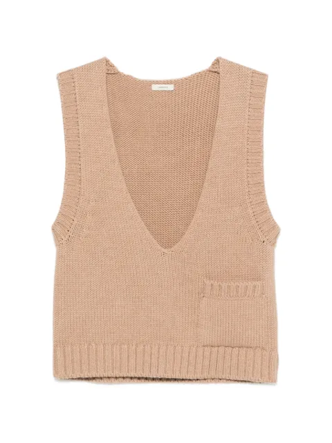 LAMRONS V-neck ribbed-knit vest Neutrals LMRS07KNT3303