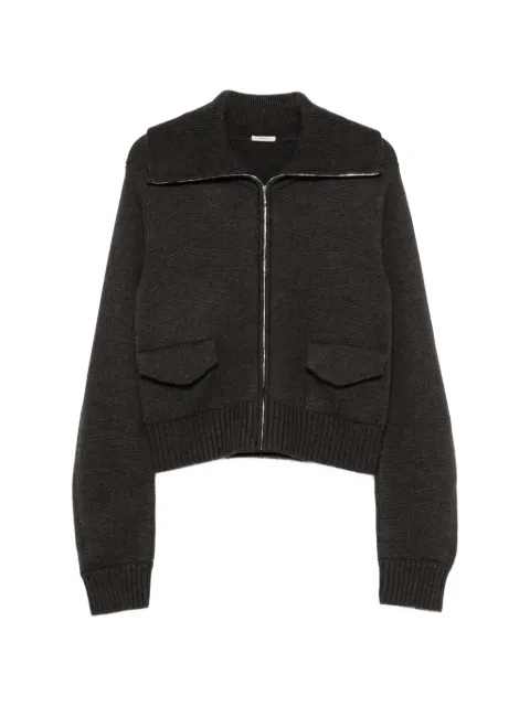 LAMRONS flap-pocket zip-up cardigan Grey LMRS07CDG2201