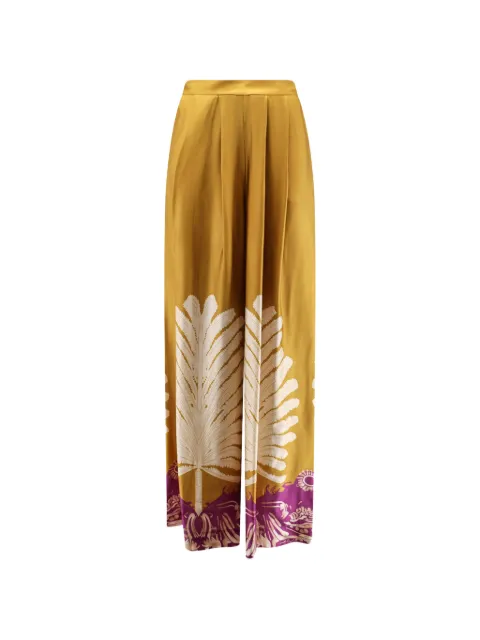 BYE FIRENZE pleated palazzo pants Yellow 6SBCD7F913