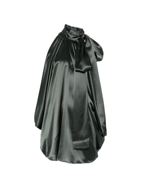 7 For All Mankind satin pussy-bow dress Green 7NID0H71