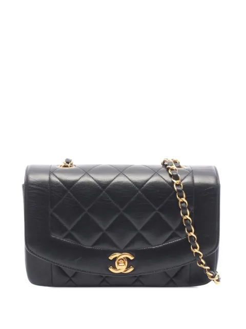 CHANEL Pre-Owned 1996-1997 Small Quilted Lambskin Diana Single Flap shoulder bag Black OSPGZRX6FD6SHUCT