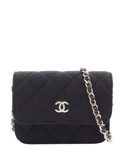 CHANEL Pre-Owned 2021-2026 Mini CC Quilted Jersey VIP Flap crossbody bag Black 3TXK8HC4OH7C5J61