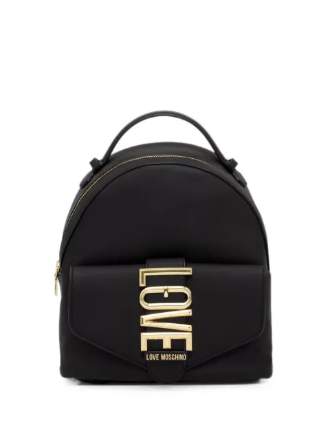 Love Moschino logo-plaque buckle backpack Black JC4088PP1PLE1