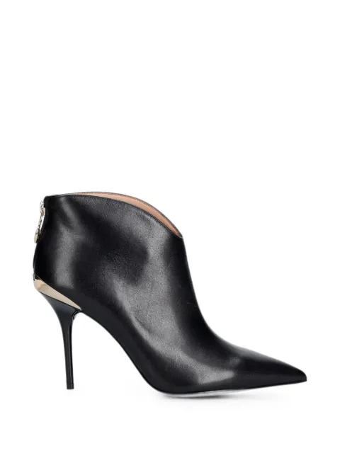Love Moschino logo-plaque pointed-toe ankle boots Black JA21069G1PIA0