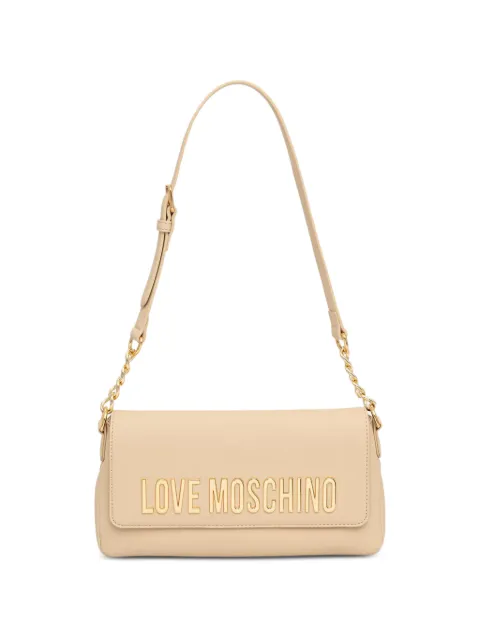 Love Moschino logo-plaque chain-link shoulder bag Neutrals JC4109PP1PKD0