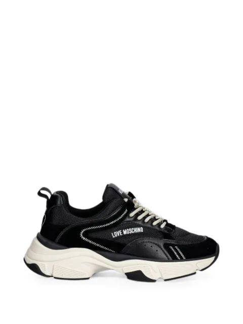 Love Moschino logo-print panelled sneakers Black JA15426G1PIQO
