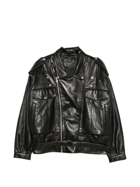 R13 Boyfriend leather moto jacket Black R13WR674R866A