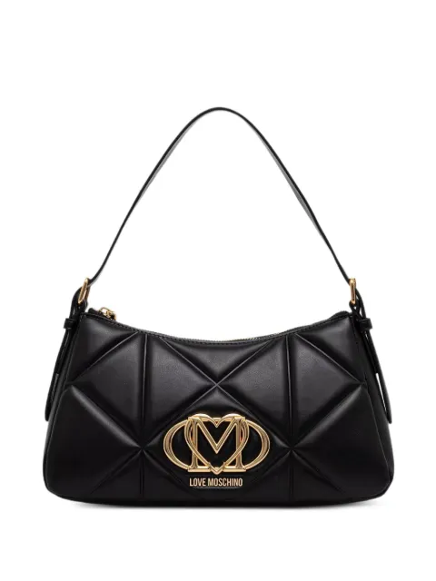 Love Moschino quilted logo-plaque tote bag Black JC4032PP1PLC0
