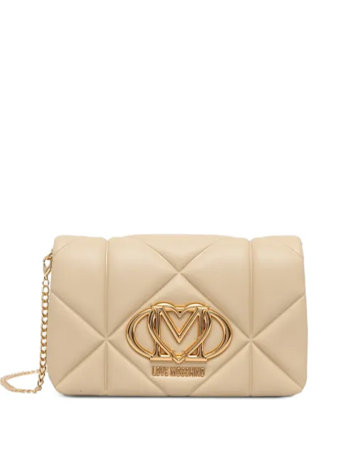 Love Moschino quilted logo-plaque shoulder bag Neutrals JC4043PP1PLC0