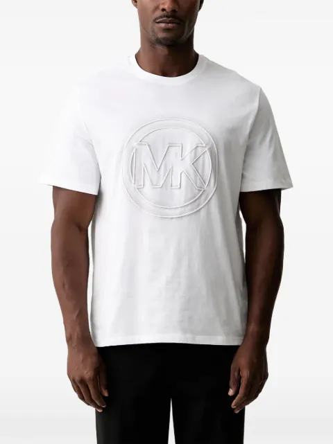 Michael Kors logo-charm cotton jersey t-Shirt White CT65325FV4
