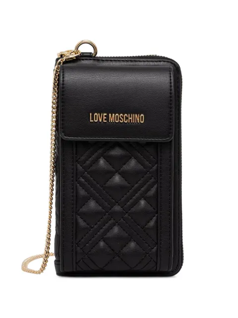 Love Moschino quilted logo-plaque wallet Black JC5682PP1PLA0