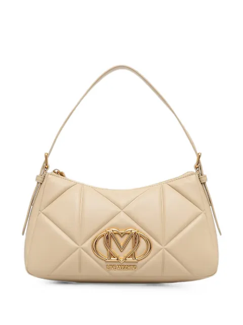 Love Moschino quilted logo-plaque shoulder bag Neutrals JC4032PP1PLC0