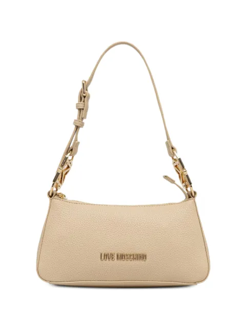 Love Moschino logo-plaque pebbled shoulder bag Neutrals JC4007PP1PLB0