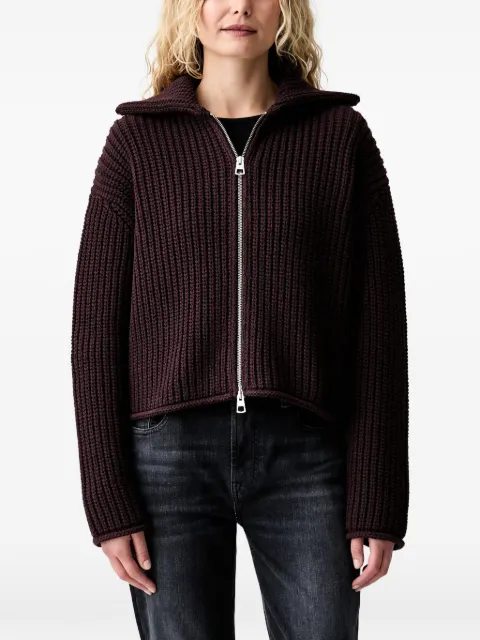 Marc O'Polo zip-up ribbed cardigan Red 5000012278