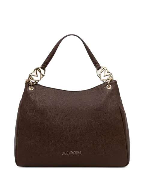 Love Moschino logo-plaque pebbled-texture tote bag Brown JC4014PP1PLB0