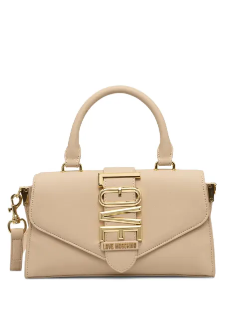 Love Moschino logo-plaque top-handle bag Neutrals JC4083PP1PLE1