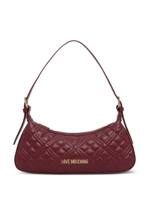 Love Moschino quilted-finish logo-plaque shoulder bag Red JC4142PP1PLA0