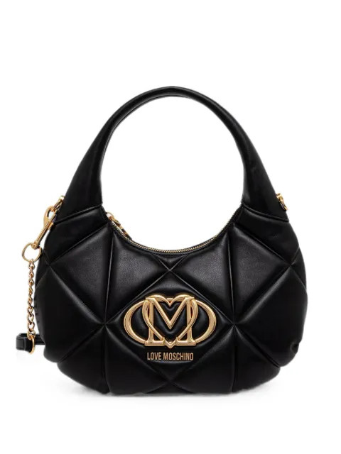 Love Moschino quilted logo-plaque shoulder bag Black JC4039PP1PLC0
