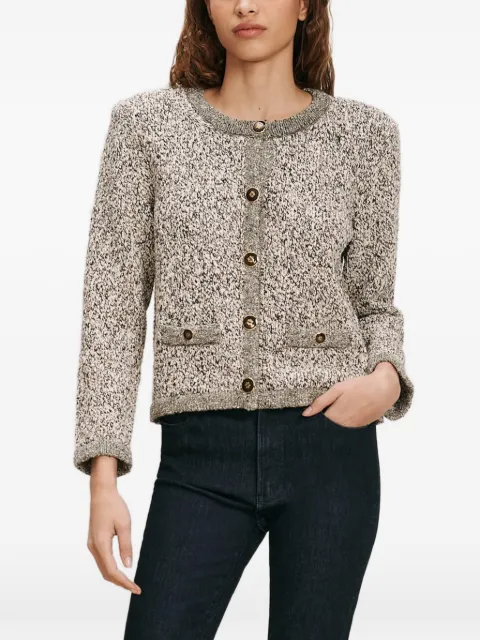 Veronica Beard Rexton button-up boucle cardigan White 2607KC7291133