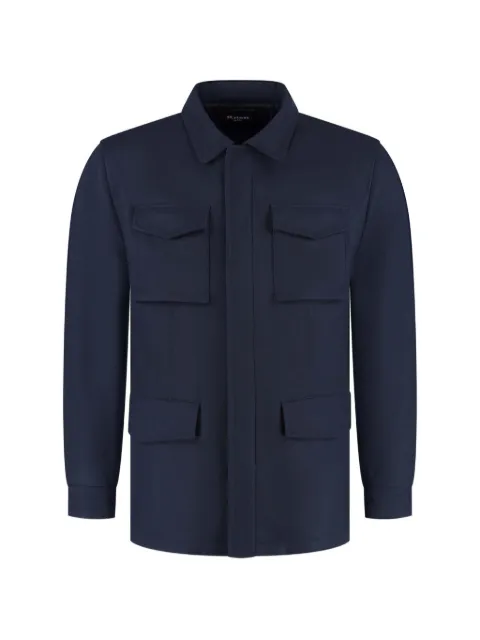 Kiton multi-pocket field shirt jacket Blue UW2478AV0408L24