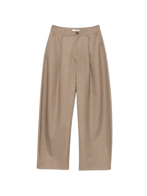 Eleh pleated wide-leg trousers Brown EFW260298
