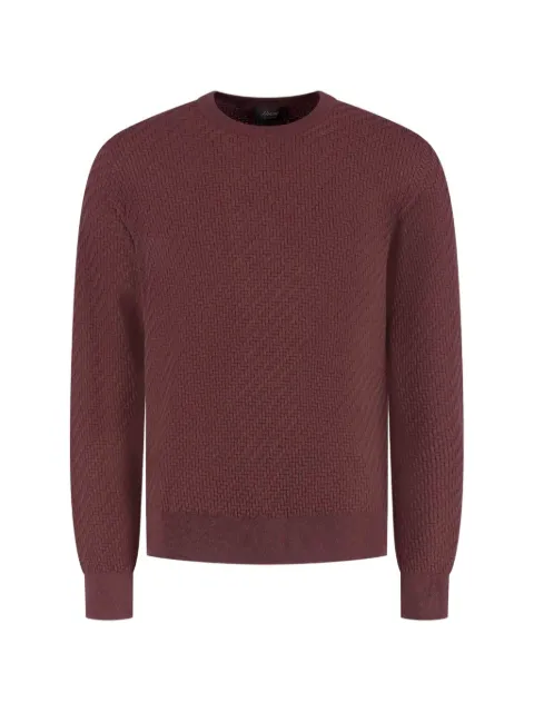 Brioni crew-neck long-sleeve sweater Red UMQ90LPAK225