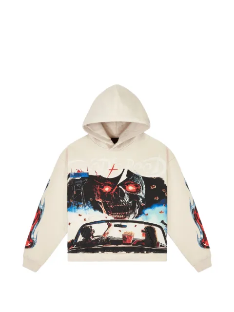 GODSPEED graphic-print long-sleeve hoodie Neutrals GS558
