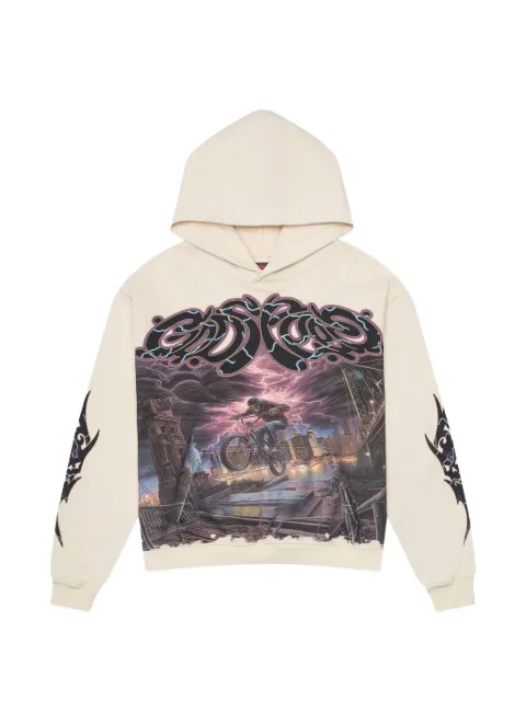 GODSPEED graphic-print Bmx hoodie Neutrals GS555