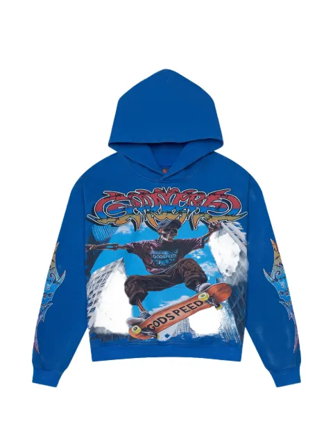 GODSPEED Ollie graphic-print hoodie Blue GS565