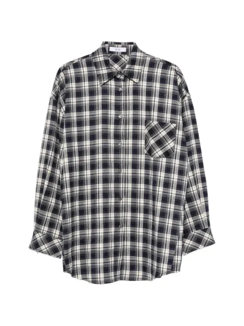 Eleh check-pattern button-down shirt Blue EFW260090