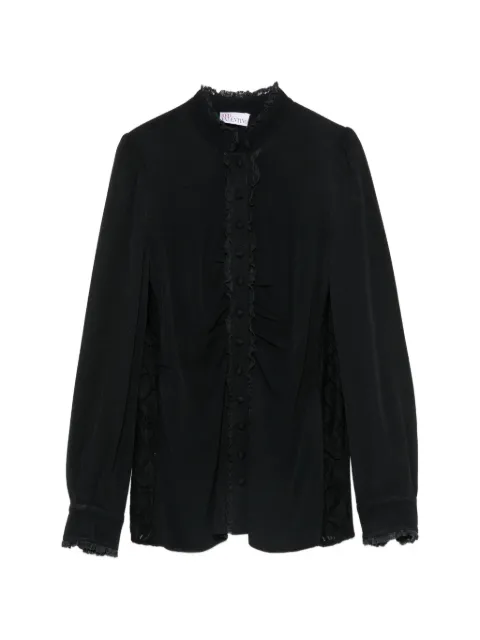 Valentino Garavani Pre-Owned 2000s ruffled lace-panel shirt Black VA290CME