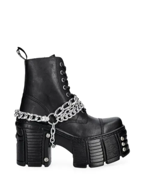 NEW ROCK chain-detail platform boots Black MTM001CADC1