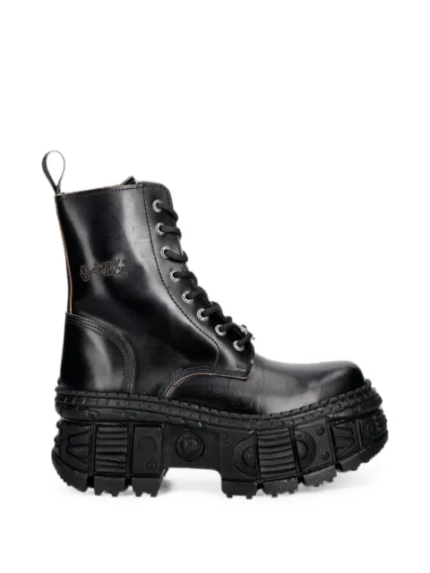 NEW ROCK platform lace-up boots Black MWALL026NC10