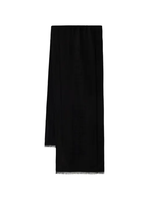 Moschino logo-jacquard fringed wool scarf Black 50249M5907