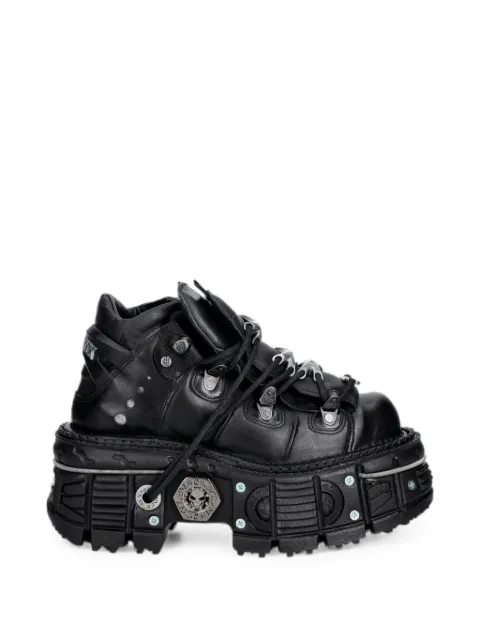NEW ROCK logo-plaque platform sneakers Black MTANK006CS1