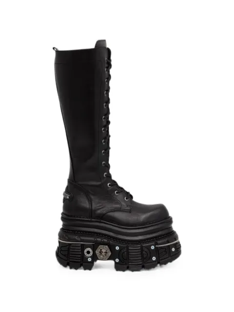 NEW ROCK lace-up platform boots Black M235C11