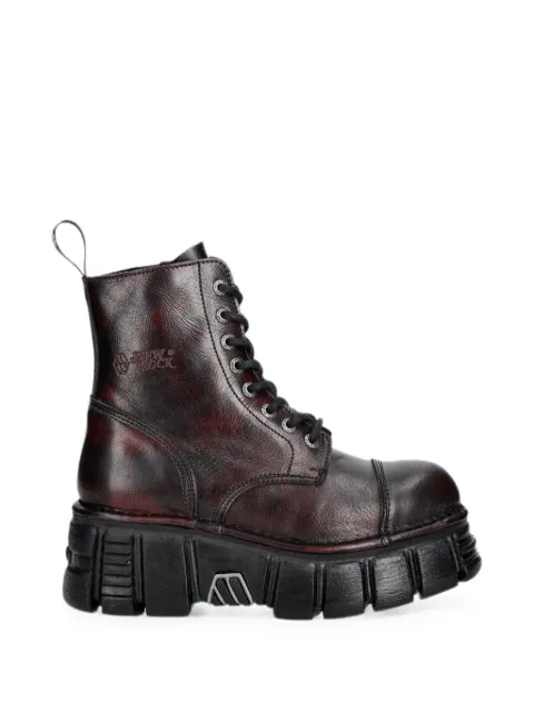 NEW ROCK lace-up platform boots Red MMILI083CC68