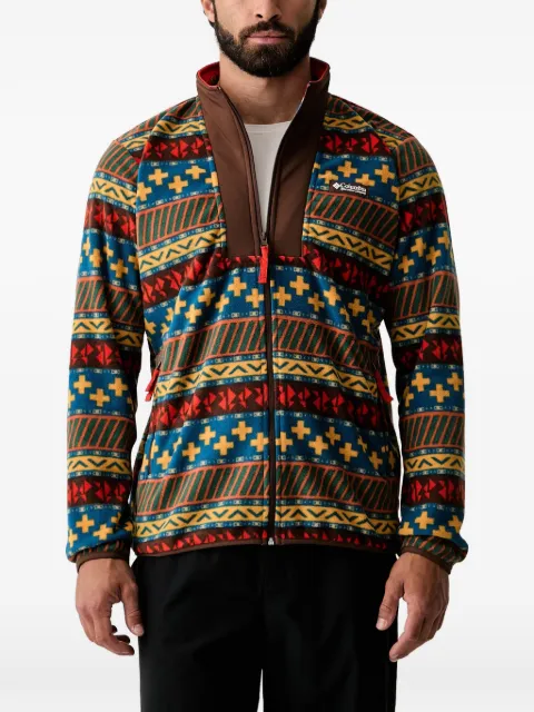 Columbia geometric-pattern zip-up sweatshirt Brown 2174071