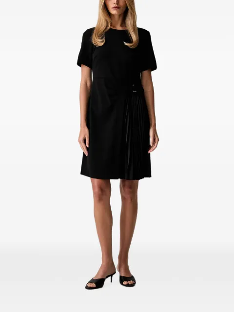 DKNY pleated buckle-detail mini dress Black DD6K1461