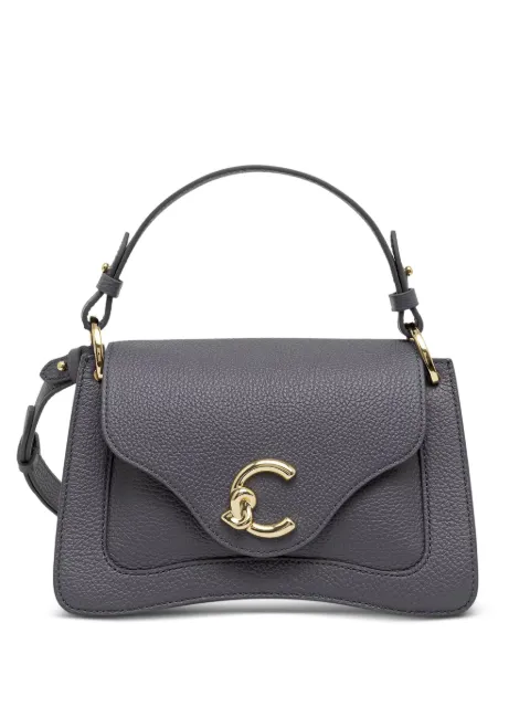 Coccinelle small C-Me logo-plaque pebbled-leather tote bag Grey E1SSL180221