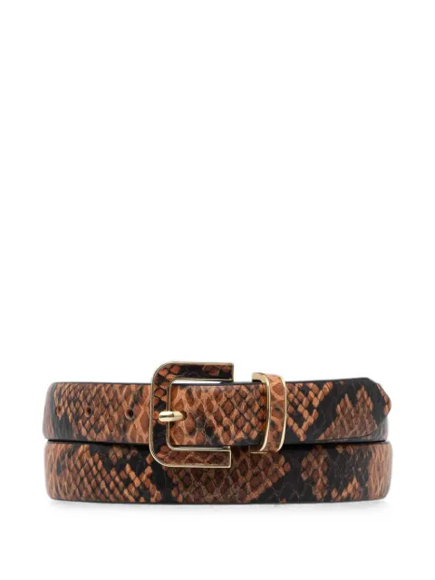 DKNY snakeskin-effect buckle belt Brown R62ISS22