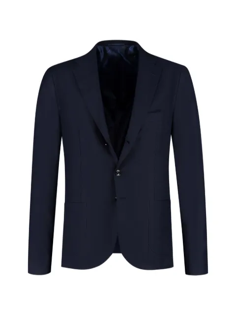 Kiton notched-lapel single-breasted blazer Blue UG89K0100I21