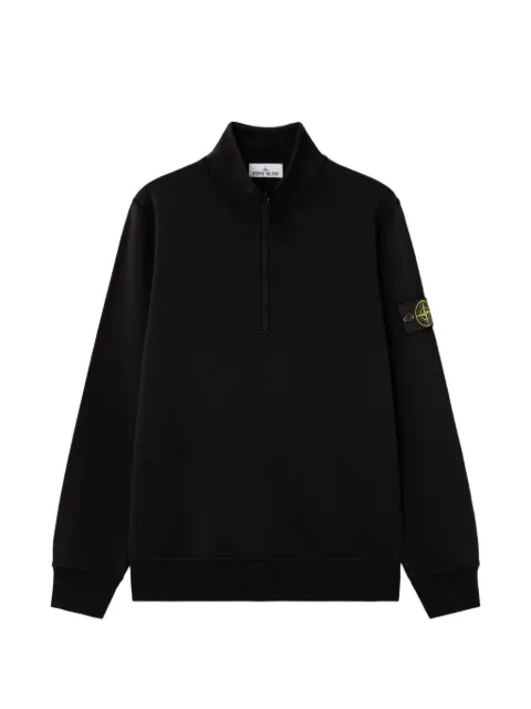 Stone Island 6100070 organic-cotton fleece regular-fit half-zip sweatshirt Black L2156100070