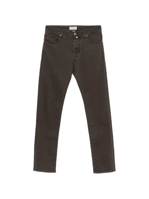 Jacob Cohën logo-patch slim-fit jeans Brown QE004036S4216