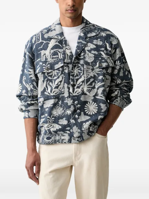 Scotch & Soda jacquard-patterned button-up jacket Blue 183530
