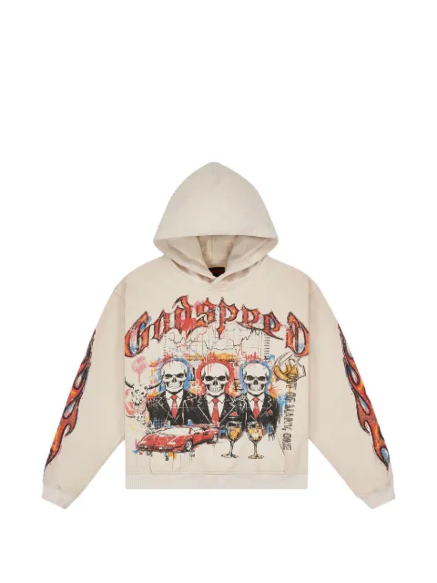 GODSPEED ATH graphic-print hoodie Neutrals GS552