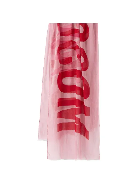 Moschino logo-print wool scarf Pink 3271M3449